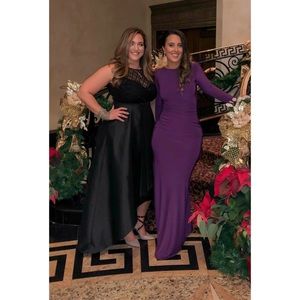 Adrianna Papell Black High Low Gown